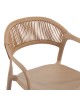 Πολυθρόνα Ankara στοιβαζόμενη pp-pe rattan σε μόκα-φυσική απόχρωση 54x55.5x77εκ Υλικό: PP 262-000052