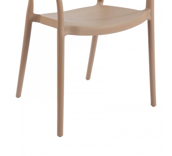 Πολυθρόνα Ankara στοιβαζόμενη pp-pe rattan σε μόκα-φυσική απόχρωση 54x55.5x77εκ Υλικό: PP 262-000052