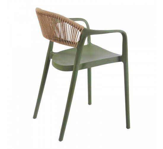 Πολυθρόνα Ankara στοιβαζόμενη pp-pe rattan σε λαδί-φυσική απόχρωση 54x55.5x77εκ Υλικό: PP 262-000053