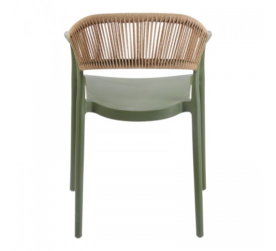 Πολυθρόνα Ankara στοιβαζόμενη pp-pe rattan σε λαδί-φυσική απόχρωση 54x55.5x77εκ Υλικό: PP 262-000053