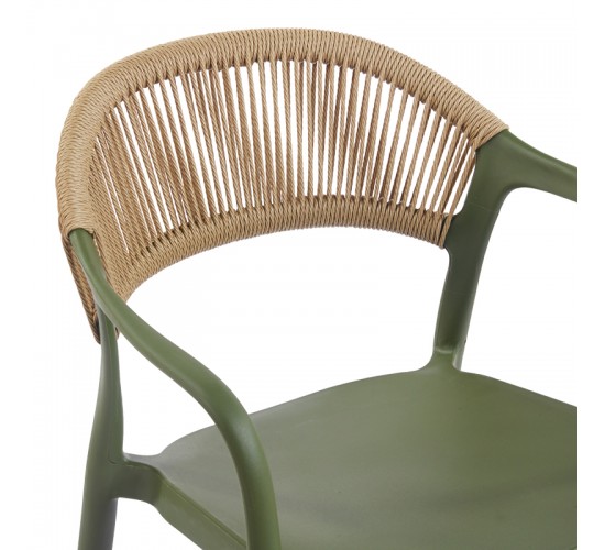 Πολυθρόνα Ankara στοιβαζόμενη pp-pe rattan σε λαδί-φυσική απόχρωση 54x55.5x77εκ Υλικό: PP 262-000053