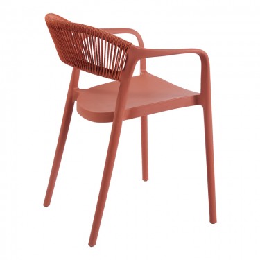 Πολυθρόνα Ankara στοιβαζόμενη pp-pe rattan σε terracotta απόχρωση 54x55.5x77εκ Υλικό: PP 262-000054