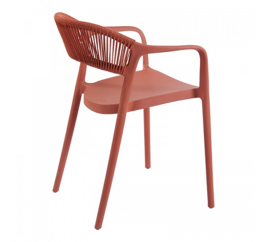 Πολυθρόνα Ankara στοιβαζόμενη pp-pe rattan σε terracotta απόχρωση 54x55.5x77εκ Υλικό: PP 262-000054