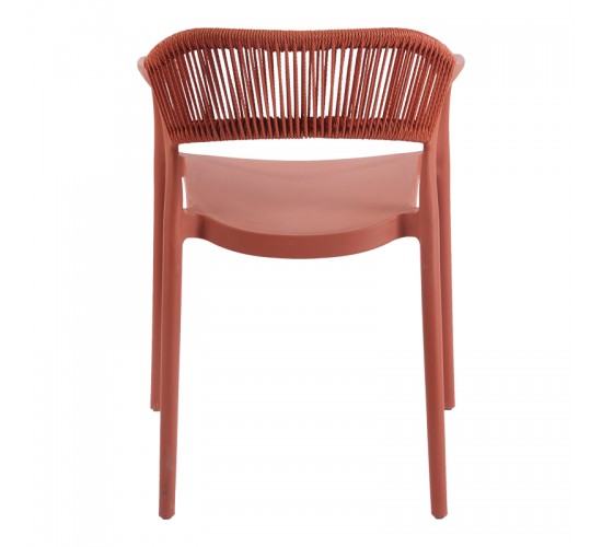 Πολυθρόνα Ankara στοιβαζόμενη pp-pe rattan σε terracotta απόχρωση 54x55.5x77εκ Υλικό: PP 262-000054