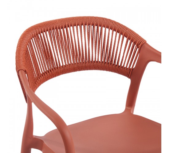 Πολυθρόνα Ankara στοιβαζόμενη pp-pe rattan σε terracotta απόχρωση 54x55.5x77εκ Υλικό: PP 262-000054