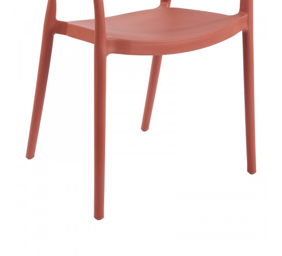 Πολυθρόνα Ankara στοιβαζόμενη pp-pe rattan σε terracotta απόχρωση 54x55.5x77εκ Υλικό: PP 262-000054