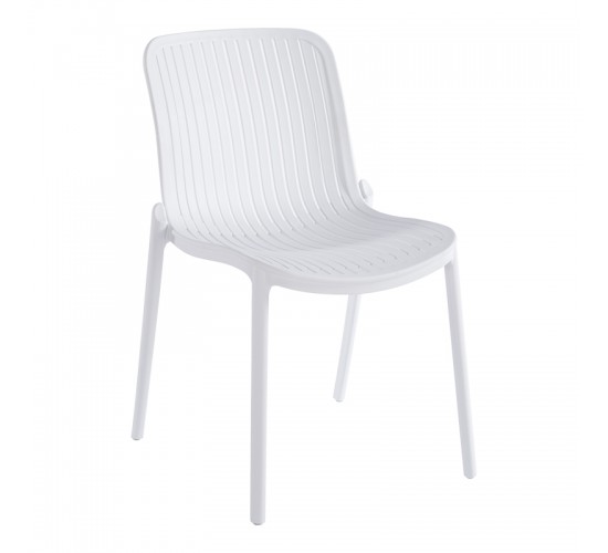Καρέκλα Teragi στοιβαζόμενη pp με UV protection λευκή 58x43.5x82εκ Υλικό: PP 262-000057