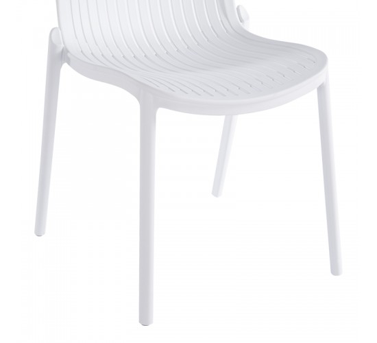 Καρέκλα Teragi στοιβαζόμενη pp με UV protection λευκή 58x43.5x82εκ Υλικό: PP 262-000057