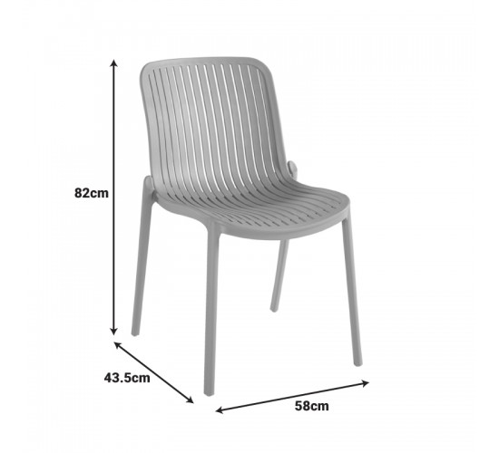 Καρέκλα Teragi στοιβαζόμενη pp με UV protection λευκή 58x43.5x82εκ Υλικό: PP 262-000057