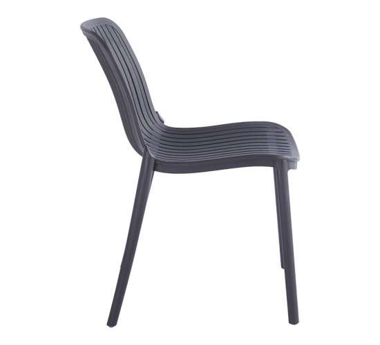 Καρέκλα Teragi στοιβαζόμενη pp με UV protection ανθρακί 58x43.5x82εκ Υλικό: PP 262-000058