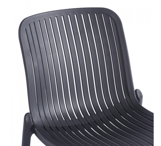 Καρέκλα Teragi στοιβαζόμενη pp με UV protection ανθρακί 58x43.5x82εκ Υλικό: PP 262-000058