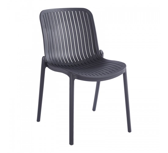 Καρέκλα Teragi στοιβαζόμενη pp με UV protection ανθρακί 58x43.5x82εκ Υλικό: PP 262-000058