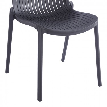 Καρέκλα Teragi στοιβαζόμενη pp με UV protection ανθρακί 58x43.5x82εκ Υλικό: PP 262-000058