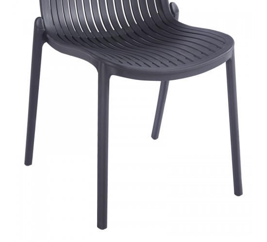 Καρέκλα Teragi στοιβαζόμενη pp με UV protection ανθρακί 58x43.5x82εκ Υλικό: PP 262-000058