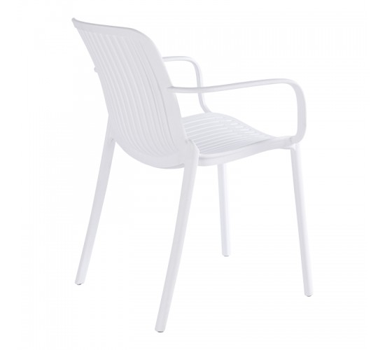 Πολυθρόνα Teragi στοιβαζόμενη pp με UV protection λευκή 59x57x82εκ Υλικό: PP 262-000061