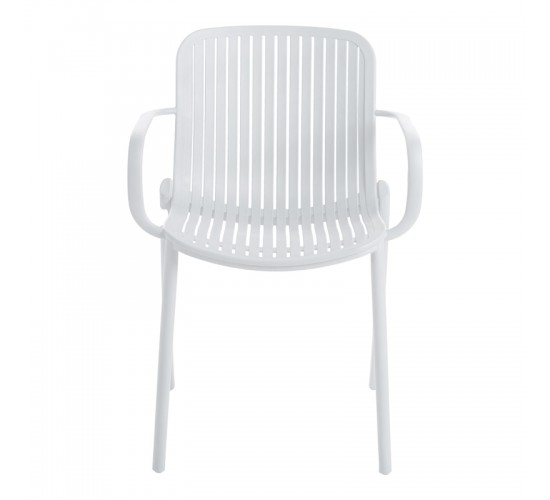 Πολυθρόνα Teragi στοιβαζόμενη pp με UV protection λευκή 59x57x82εκ Υλικό: PP 262-000061