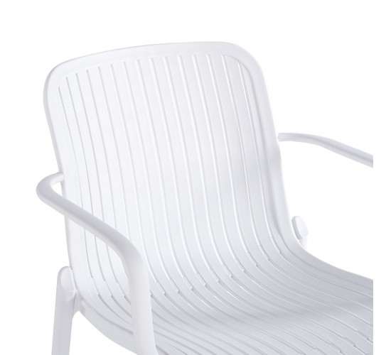 Πολυθρόνα Teragi στοιβαζόμενη pp με UV protection λευκή 59x57x82εκ Υλικό: PP 262-000061