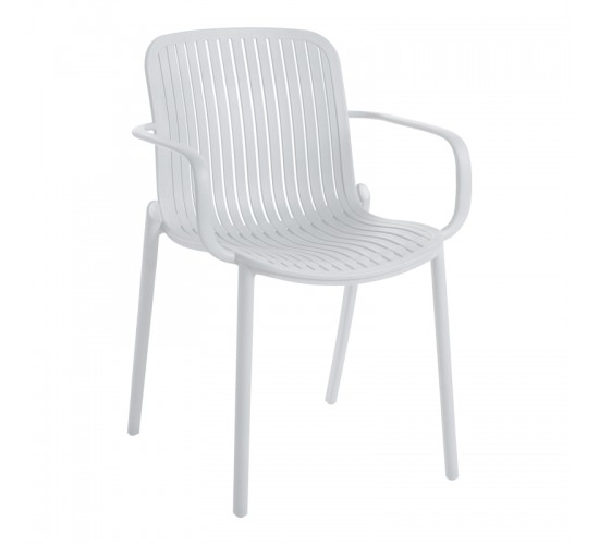 Πολυθρόνα Teragi στοιβαζόμενη pp με UV protection λευκή 59x57x82εκ Υλικό: PP 262-000061