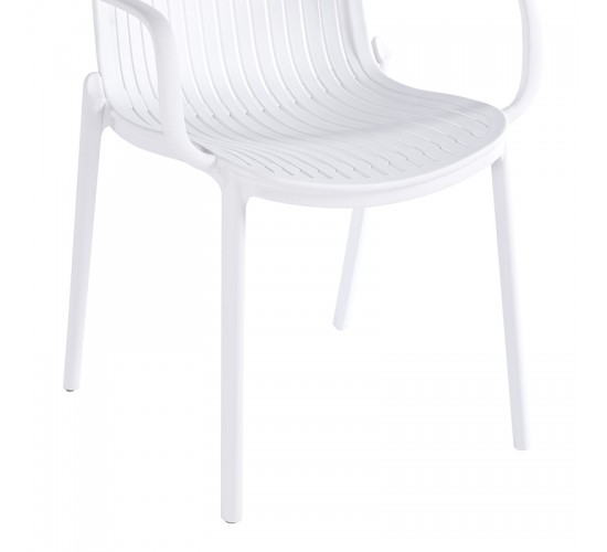 Πολυθρόνα Teragi στοιβαζόμενη pp με UV protection λευκή 59x57x82εκ Υλικό: PP 262-000061