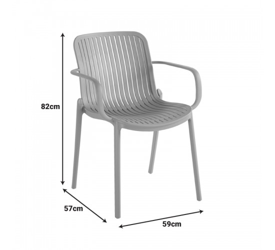 Πολυθρόνα Teragi στοιβαζόμενη pp με UV protection λευκή 59x57x82εκ Υλικό: PP 262-000061