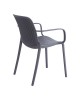 Πολυθρόνα Teragi στοιβαζόμενη pp με UV protection ανθρακί 59x57x82εκ Υλικό: PP 262-000062