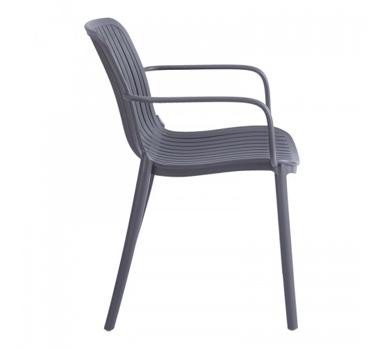 Πολυθρόνα Teragi στοιβαζόμενη pp με UV protection ανθρακί 59x57x82εκ Υλικό: PP 262-000062