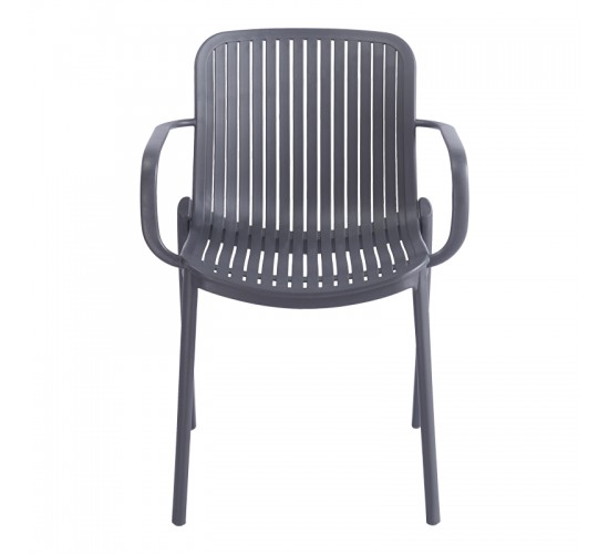 Πολυθρόνα Teragi στοιβαζόμενη pp με UV protection ανθρακί 59x57x82εκ Υλικό: PP 262-000062