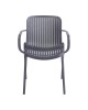 Πολυθρόνα Teragi στοιβαζόμενη pp με UV protection ανθρακί 59x57x82εκ Υλικό: PP 262-000062