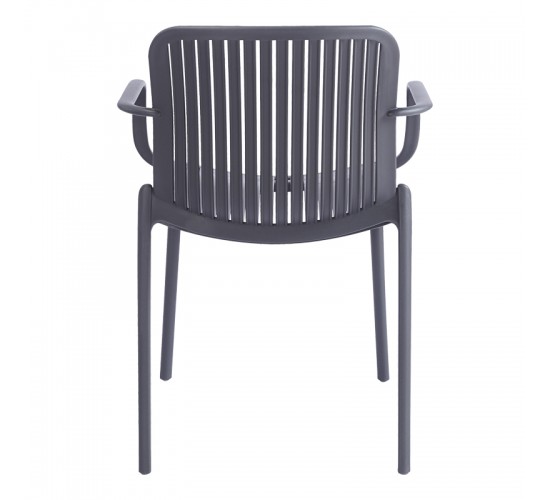 Πολυθρόνα Teragi στοιβαζόμενη pp με UV protection ανθρακί 59x57x82εκ Υλικό: PP 262-000062