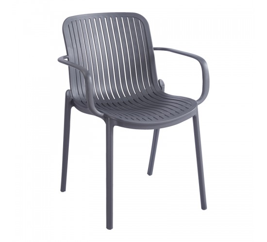 Πολυθρόνα Teragi στοιβαζόμενη pp με UV protection ανθρακί 59x57x82εκ Υλικό: PP 262-000062