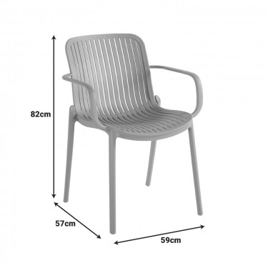 Πολυθρόνα Teragi στοιβαζόμενη pp με UV protection ανθρακί 59x57x82εκ Υλικό: PP 262-000062