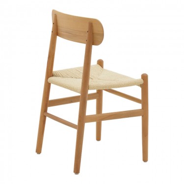 Καρέκλα Thomas ξύλο οξιάς φυσικό-έδρα φυσικό σχοινί 44x36x79εκ Υλικό: BEECH WOOD - ROPE 263-000001