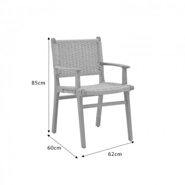 Πολυθρόνα Olivier ξύλο οξιάς φυσικό-έδρα φυσικό σχοινί 62x60x85εκ Υλικό: BEECH - ROPE 263-000006