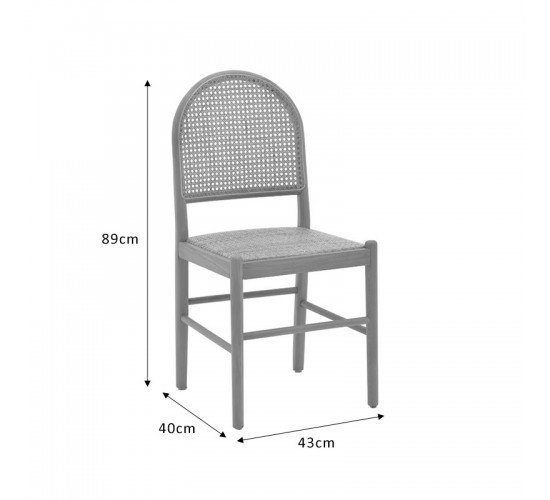 Καρέκλα Alessia ξύλο οξιάς-rattan φυσικό 43x40x89εκ Υλικό: BEECH WOOD - PE RATTAN 263-000010