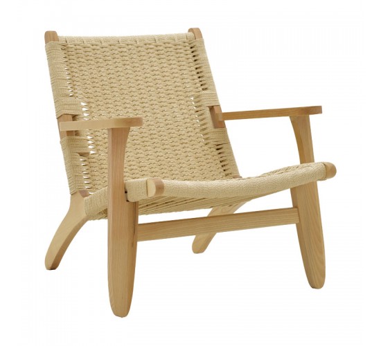 Πολυθρόνα Chiara ξύλο οξιάς φυσικό-έδρα φυσικό σχοινί 70x68x75εκ Υλικό: ASH WOOD - BEECH WOOD - ROPE 263-000014