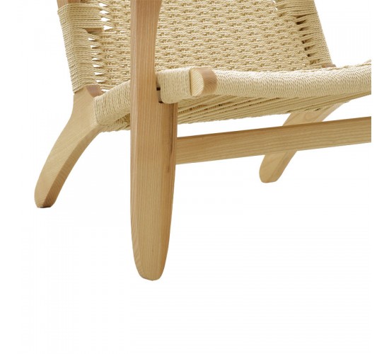 Πολυθρόνα Chiara ξύλο οξιάς φυσικό-έδρα φυσικό σχοινί 70x68x75εκ Υλικό: ASH WOOD - BEECH WOOD - ROPE 263-000014