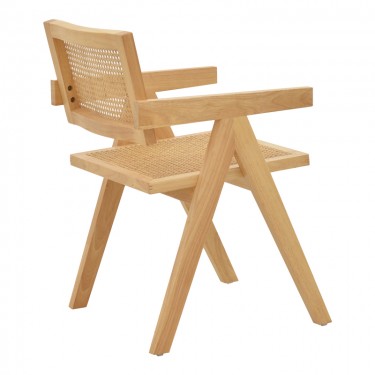 Πολυθρόνα Winslow φυσικό rubberwood 52x59x79εκ Υλικό: RUBBER WOOD - RATTAN 263-000022