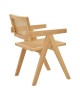 Πολυθρόνα Kalen φυσικό rubberwood 52x59x79εκ Υλικό: RUBBER WOOD - RATTAN 263-000022