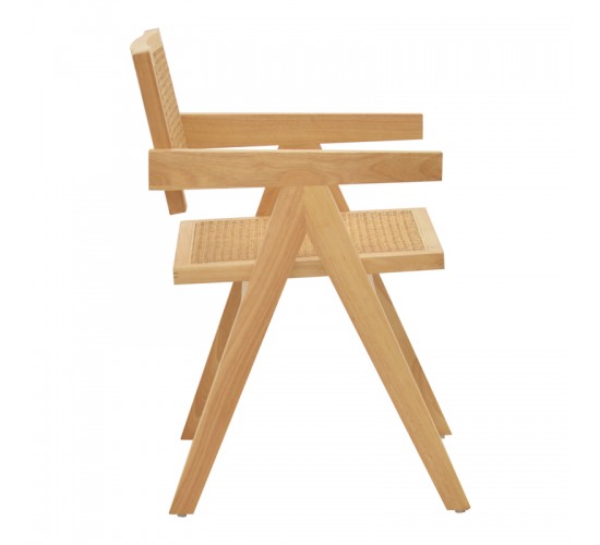 Πολυθρόνα Kalen φυσικό rubberwood 52x59x79εκ Υλικό: RUBBER WOOD - RATTAN 263-000022