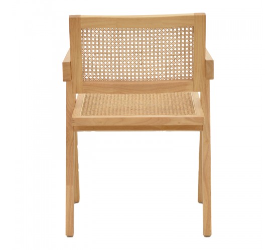 Πολυθρόνα Kalen φυσικό rubberwood 52x59x79εκ Υλικό: RUBBER WOOD - RATTAN 263-000022