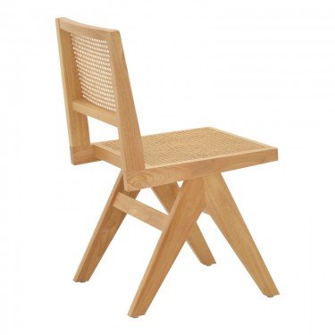Καρέκλα Winslow φυσικό rubberwood 45x56x82εκ Υλικό: RUBBER WOOD -  RATTAN 263-000023
