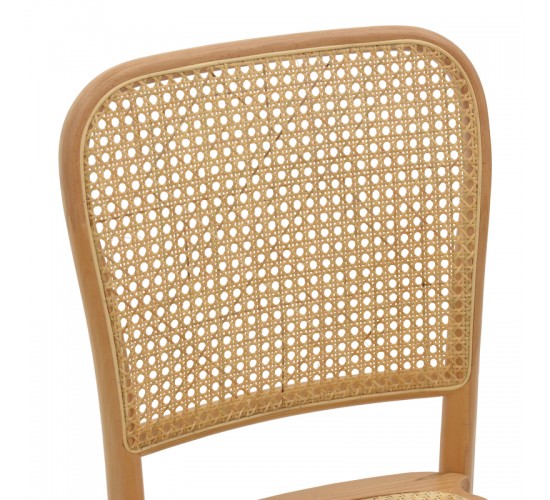 Καρέκλα Kalliope φυσικό ξύλο οξιάς-φυσικό rattan 45x50x89εκ Υλικό: BEECH-RATTAN 263-000027