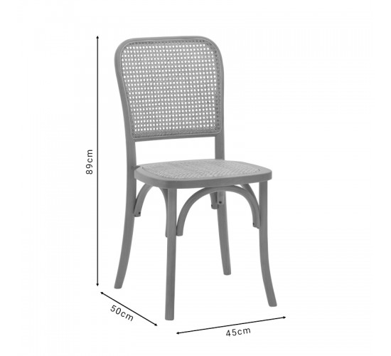 Καρέκλα Kalliope φυσικό ξύλο οξιάς-φυσικό rattan 45x50x89εκ Υλικό: BEECH-RATTAN 263-000027