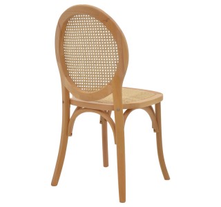 Καρέκλα στοιβαζόμενη Camil φυσικό ξύλο οξιάς-φυσικό rattan 45x50x94εκ Υλικό: BEECH-RATTAN 263-000030