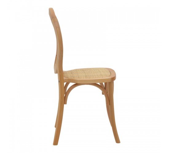 Καρέκλα Camil φυσικό ξύλο οξιάς-φυσικό rattan 45x50x94εκ Υλικό: BEECH-RATTAN 263-000030