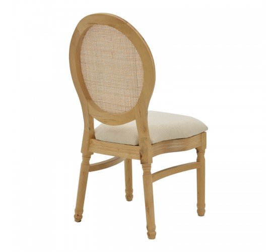 Καρέκλα Canco φυσικό rubberwood-φυσικό rattan 50x55x98εκ Υλικό: RUBBERWOOD-RATTAN-FABRIC CUSHION 263-000032