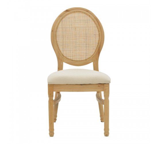 Καρέκλα Canco φυσικό rubberwood-φυσικό rattan 50x55x98εκ Υλικό: RUBBERWOOD-RATTAN-FABRIC CUSHION 263-000032