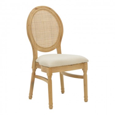 Καρέκλα Canco φυσικό rubberwood-φυσικό rattan 50x53x98εκ Υλικό: RUBBERWOOD - RATTAN - FABRIC CUSHION 263-000032