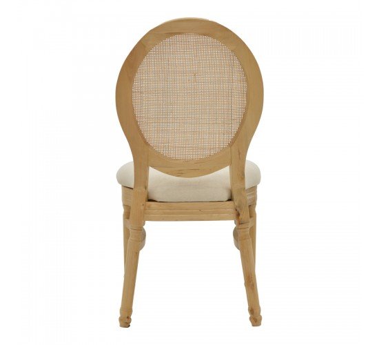 Καρέκλα Canco φυσικό rubberwood-φυσικό rattan 50x55x98εκ Υλικό: RUBBERWOOD-RATTAN-FABRIC CUSHION 263-000032