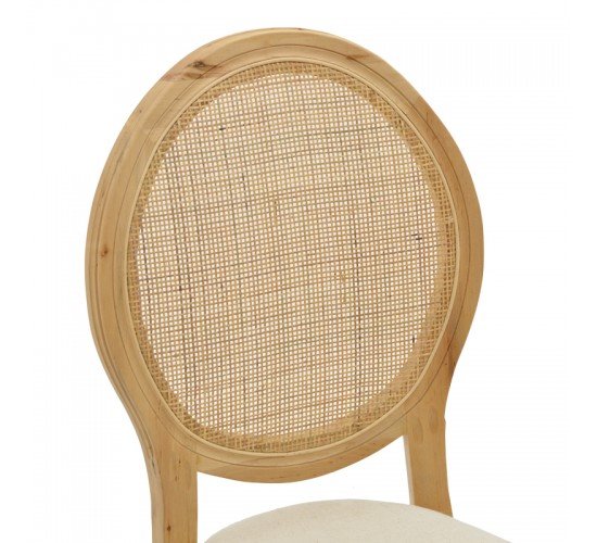 Καρέκλα Canco φυσικό rubberwood-φυσικό rattan 50x55x98εκ Υλικό: RUBBERWOOD-RATTAN-FABRIC CUSHION 263-000032